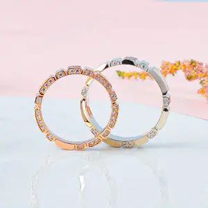 [샤밍주얼리]무광 원바이원 톱니 큐빅 커플링 14K 18K 기념일 선물 반지