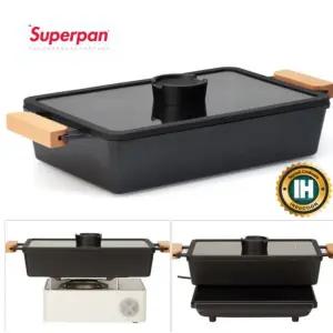 슈퍼팬 인덕션 사각 전골 냄비 오뎅 어묵탕 꼬치 무쇠 주물 샤브샤브 피자