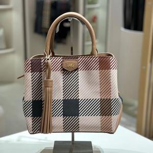 [닥스](강남점)DCBA4E682W2 [GREAT HOUSE CHECK PVC] 브라운 빅하우스체크 토트백