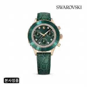[/본사정품] Octea Chrono 그린 로즈골드 레더 시계 5672931