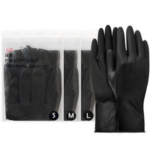 요들 논슬립 블랙 라텍스 미용 장갑 소(S)/중(M)/대(L)