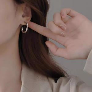 925 실버 꼬임 원터치 볼드귀걸이