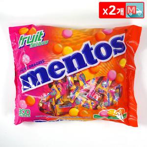 멘토스 프루티 810g X 2 대용량 개별포장 미니캔디 간식 과자