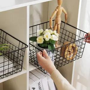 수납 철제 바스켓 문구 정리 사각 화이트 블랙 대