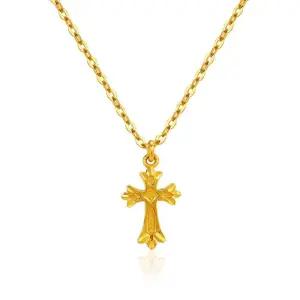 갤러리아 여자 순금 목걸이 비숍 십자가 24K 3.75g 18K장식