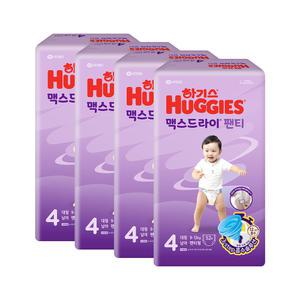 하기스 2024 맥스드라이 팬티 4단계 남아, 52매, 2팩, 2개 (208매)