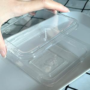투명 정사각 샐러드 반찬 포장 배달 소분용기 뚜껑 일회용