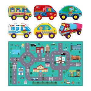 유아월드 신 자동차5종도로매트놀이 놀이매트 kc인증 놀이감 교구 자동차 6종