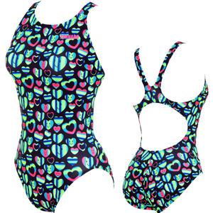 토네이도 여자 실내 수영복 원피스 강습용 스윔웨어 하트빔 라임