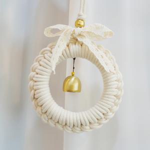 우드링 9.5cm 12.5cm 마크라메 도어벨 문종 DIY 재료 내추럴 나무 링