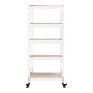 철제 조립식 강화 대형바퀴 이동식선반 5단 800 x 300 x 2100