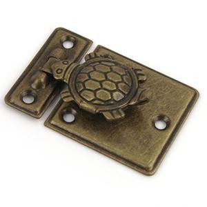 엔틱 소품상자 주물 거북이 앞장식 잠금고리