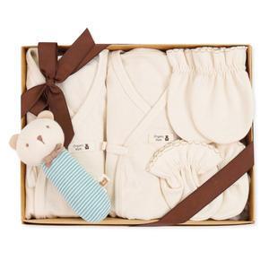 [오가닉맘][출산선물] 오가닉 5종세트(배내저고리2장+손+발싸개+곰or토끼 딸랑이)(~6/3일까지만 할인)