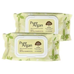 2개)에코에니어 퓨어 아르간 리얼 클렌징 오일 티슈(70매입)