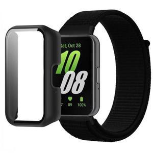 케이스 및 나일론 스트랩 투피스 키트, 삼성호환 갤럭시 핏 3 스포츠 팔찌, 스크린 유리 보호 쉘 손목 밴드