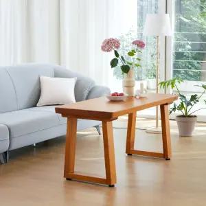 해찬솔 통원목 거실 소파테이블 1300TR_w600 우드슬랩/통원목다리/원목테이블/