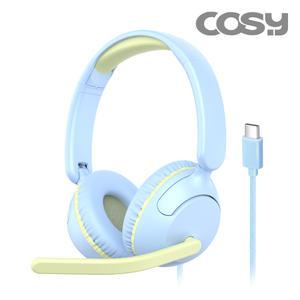 코시 비타 어학용 붐마이크 C타입 청력보호 헤드셋 HS2255C 블루