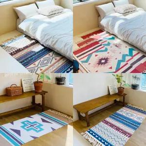 보헤미안 침실 긴 러그 주방 거실 에스닉 침대 발매트