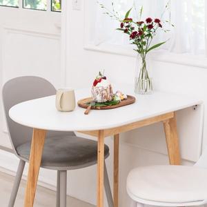 바른홈 접이식 확장형 반원 원목 식탁 테이블