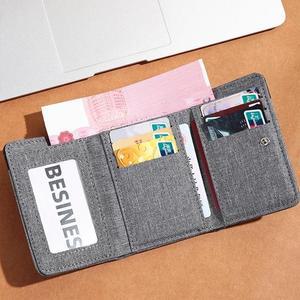 [MENOV2SE_4A]베이직 빈티지 중지갑 반지갑 캔버스 그레이