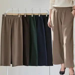 이브바바 여성 겨울 안감 기모 스판 밴딩 와이드 통바지 팬츠 빅사이즈