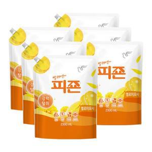 피죤 섬유유연제 리필 2300ml 6개 옐로미모사