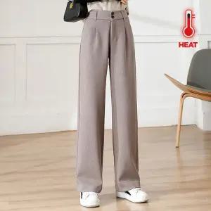 [올리비에스클로젯] 모직터치 투버튼 기모 와이드 슬랙스_O2310PT608D