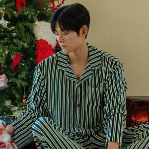 이너쿠키 남성 수면 잠옷 세트 극세사 울트라 기모 밍크 스판 남자 겨울 파자마 홈웨어 빅사이즈 MHS4813