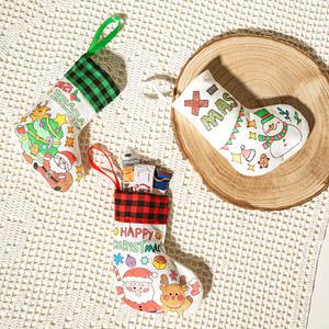 [민화샵] 크리스마스 패브릭 양말 만들기 미술 집콕 놀이 트리 장식 소품