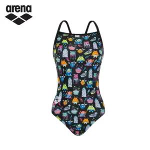 아레나 A4FL1LO15 BLK 프릭 여성 테크백 실내 원피스 수영복