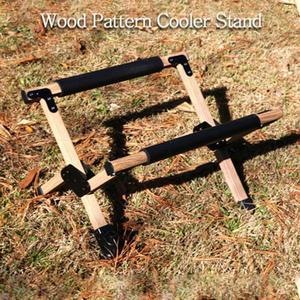 [RN] 우드 패턴 쿨러스탠드 / 수평조절 아이스박스 받침대 거치대 우드 접이식 폴딩
