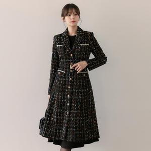 [시크라인] (~XXL까지) 마델로 프린지 트위드 코트 하객룩 모임룩 연말룩 겨울코디 오피스 자체제작 빅사이즈