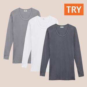 남성 순면 60수 양면 겨울내복 상의 국내산