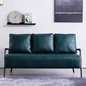 빈티지 클래식 가죽 소파 3인용 카페 거실 카우치 125cm