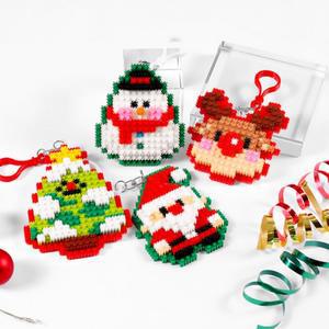 크리스마스 디폼 블럭 키링 만들기 세트 미니 블록 미술 수업 활동 놀이 재료 도안 diy 키트 초등 중등 돌봄 방과후 조립 교구 복지관 단체 행사 용품