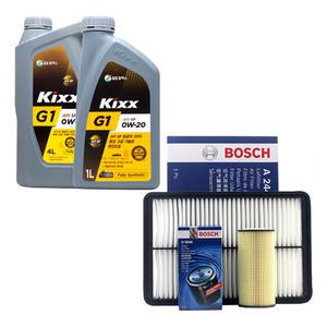 K8 하이브리드 엔진오일 킥스 G1 0W20 5리터 보쉬 오일필터 에어필터 세트