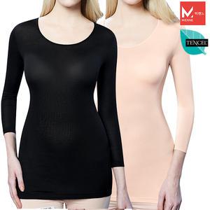 미엔느 텐셀모달여성7부상의슬림내의