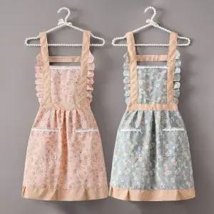 모니즈 [1 + 1]_산뜻한 로렌 플라워 방수 포켓앞치마 2종