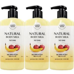 해피바스 정말 촉촉한 바디밀크400g x3개 애플 바나나향