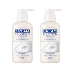 해피바스 크림인 로션 화이트머스크 바디로션 400g 2개