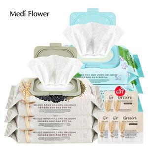[메디플라워] 그래놀라/센텔라 순한 딥 클렌징 티슈 100매x3개+곡물 파우치 5매