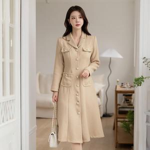 [시크라인] (~XXL까지) 리슈니 투포켓 트위드 원피스 겨울 투웨이 코트겸용 오피스룩 하객룩 연말룩 모임룩 빅사이즈