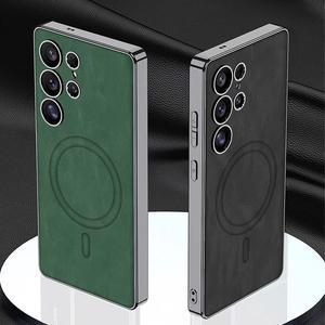 [유니커블]갤럭시 s25 울트라 플러스 마그네틱 무선충전 맥세이프 호환 카메라보호 매트 가죽 범퍼 케이스