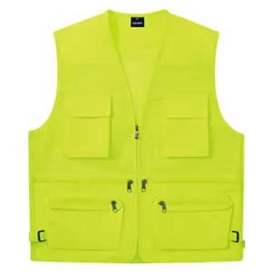 데피 타스란 망사 조끼(DV110) 형광연두/낚시/조끼/작업용/바다/단체/멀티/포켓/낙시/루어/자켓/선상/목공