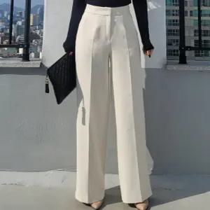 여자 겨울 기모 와이드 팬츠 통바지 슬랙스 모임룩 하객룩