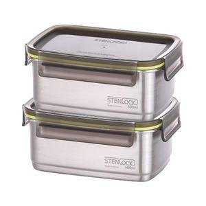 스텐락 국산 스텐밀폐용기 슈어 직사각 4호 2p세트