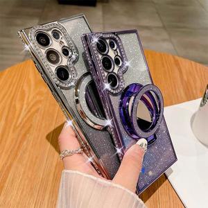 [유니커블]갤럭시 s25 s24 s23 울트라 플러스 예쁜 글리터 펄 그라데이션 미러 링 맥세이프 호환 케이스