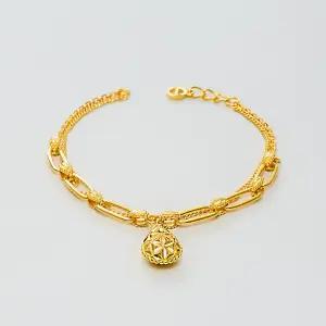 [베티블루] 995 999 24K 순금 물방울 꽃 체인 여성 여자 11.25g 금 팔찌