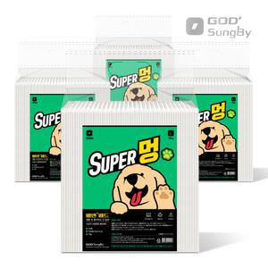 갓성비 슈퍼멍 70gX100매 대형 고흡수 애견 강아지 배변패드 4팩 1박스