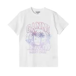 GANNI T3918 151 칵테일 로고 프린트 여성 반팔티 타임메카
